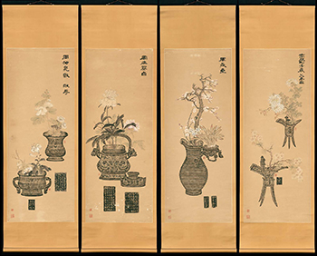 Rubbings from Bronzes with Painted Flowers, Lin Fuchang, circa 1860, Qing dynasty Source: MFA Collection, Gift of the Wan-go H. C. Weng Collection and the Weng family