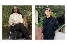 side by side photos of Fox Maxy and Adam Piron