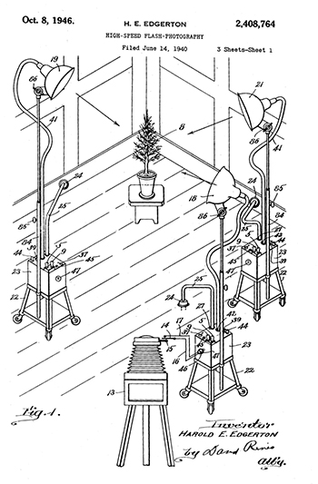 Harold E. Edgerton. High-Speed Flash-Photography. US Patent 2,408,764, filed June 14, 1940, and issued May 6, 1946